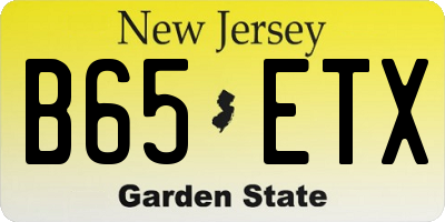 NJ license plate B65ETX