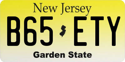 NJ license plate B65ETY