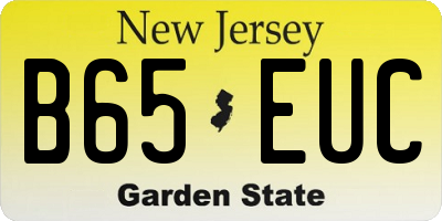 NJ license plate B65EUC