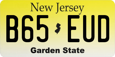 NJ license plate B65EUD