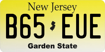 NJ license plate B65EUE