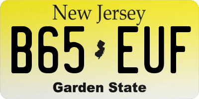 NJ license plate B65EUF