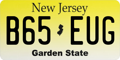 NJ license plate B65EUG