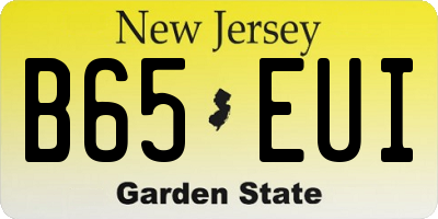 NJ license plate B65EUI