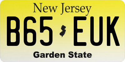 NJ license plate B65EUK