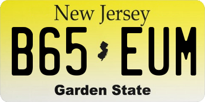 NJ license plate B65EUM