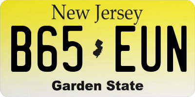NJ license plate B65EUN