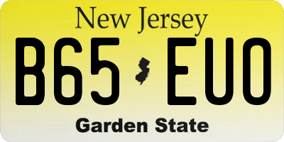 NJ license plate B65EUO