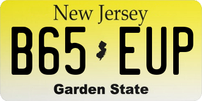 NJ license plate B65EUP