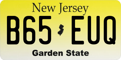NJ license plate B65EUQ