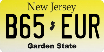 NJ license plate B65EUR