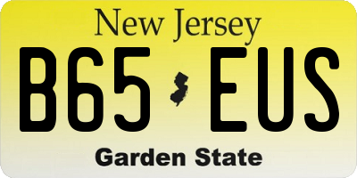 NJ license plate B65EUS