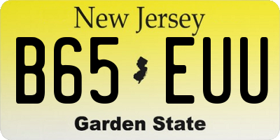 NJ license plate B65EUU