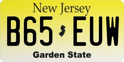 NJ license plate B65EUW
