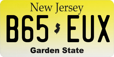 NJ license plate B65EUX