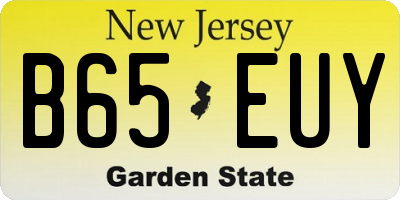 NJ license plate B65EUY