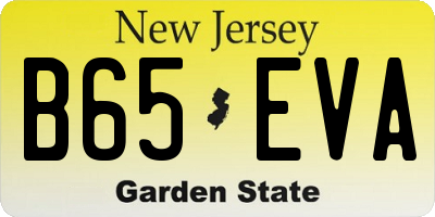 NJ license plate B65EVA
