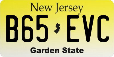 NJ license plate B65EVC