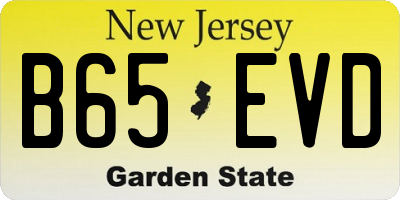 NJ license plate B65EVD