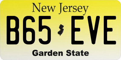 NJ license plate B65EVE