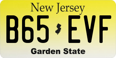 NJ license plate B65EVF