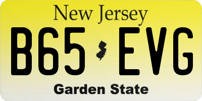NJ license plate B65EVG
