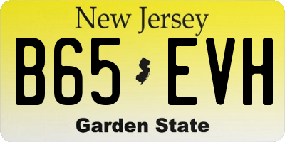 NJ license plate B65EVH