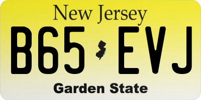 NJ license plate B65EVJ