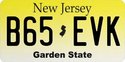 NJ license plate B65EVK