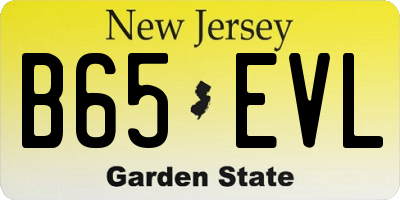 NJ license plate B65EVL