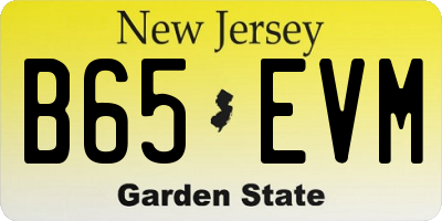 NJ license plate B65EVM