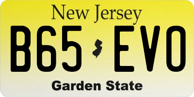 NJ license plate B65EVO
