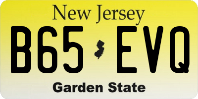 NJ license plate B65EVQ