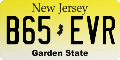 NJ license plate B65EVR