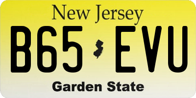 NJ license plate B65EVU