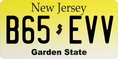 NJ license plate B65EVV