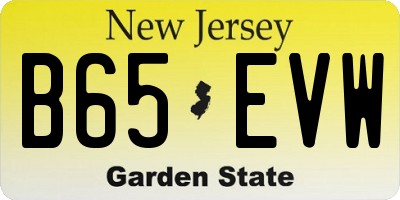 NJ license plate B65EVW