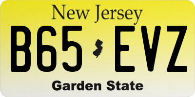 NJ license plate B65EVZ