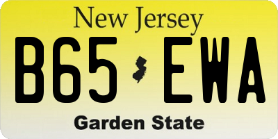 NJ license plate B65EWA