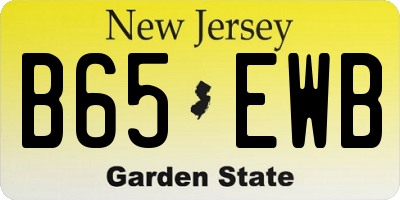 NJ license plate B65EWB