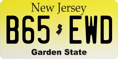 NJ license plate B65EWD