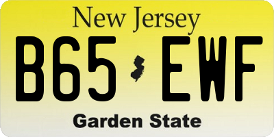 NJ license plate B65EWF