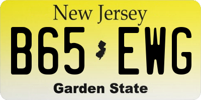 NJ license plate B65EWG