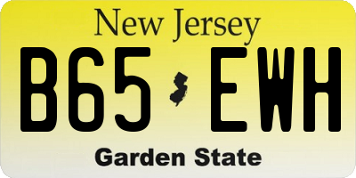 NJ license plate B65EWH