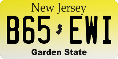 NJ license plate B65EWI