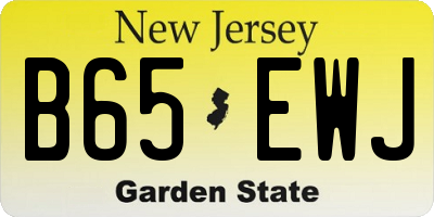 NJ license plate B65EWJ