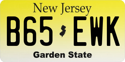 NJ license plate B65EWK