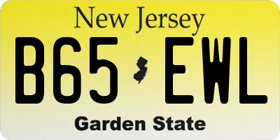 NJ license plate B65EWL