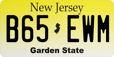 NJ license plate B65EWM