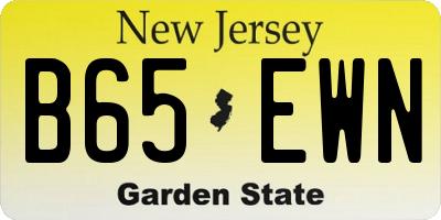 NJ license plate B65EWN